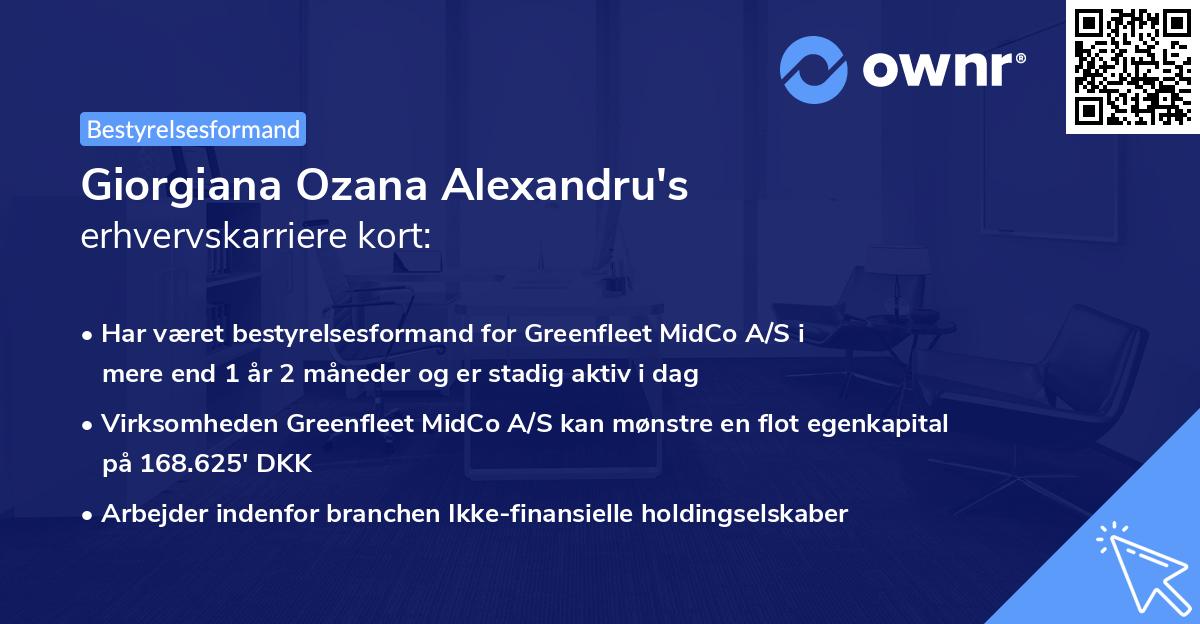 Giorgiana Ozana Alexandru's erhvervskarriere kort