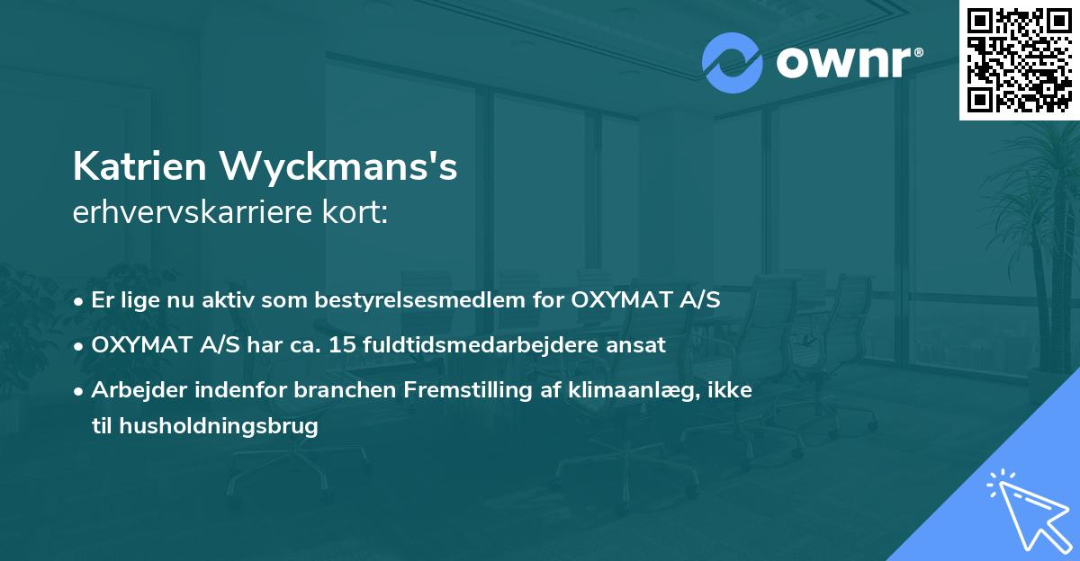 Katrien Wyckmans's erhvervskarriere kort