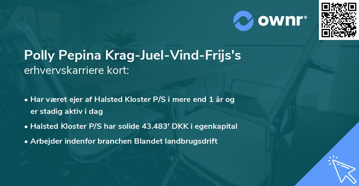 Polly Pepina Krag-Juel-Vind-Frijs's erhvervskarriere kort