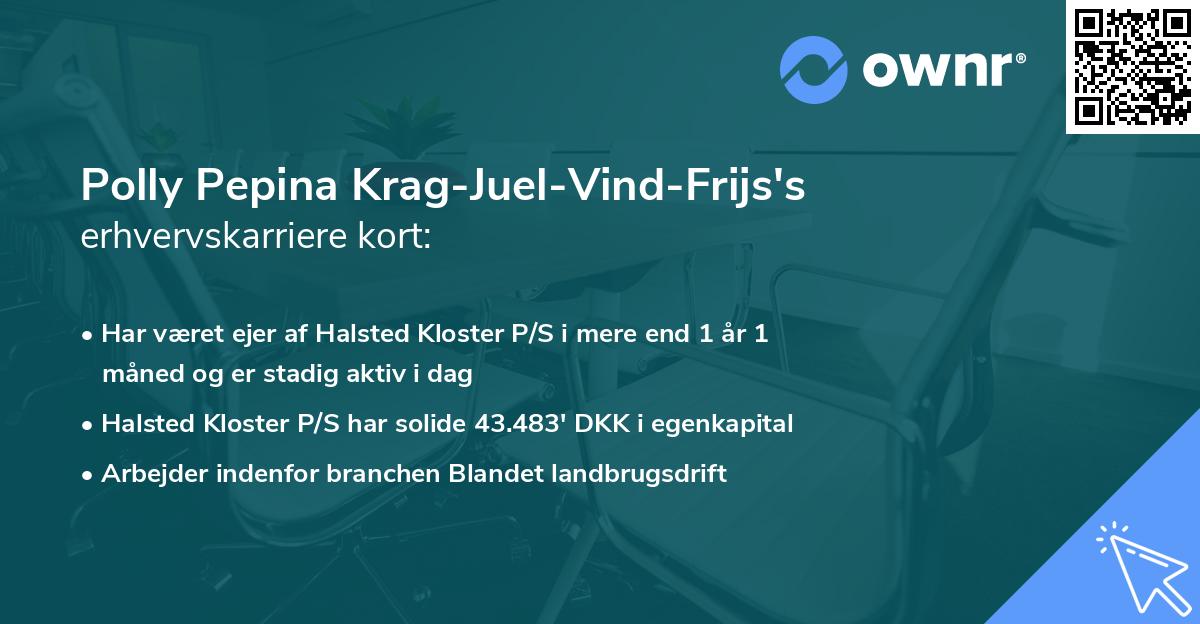 Polly Pepina Krag-Juel-Vind-Frijs's erhvervskarriere kort
