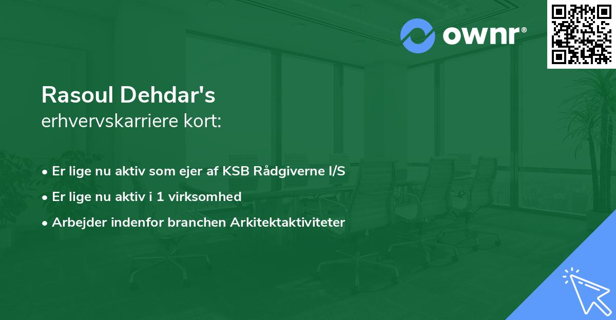 Rasoul Dehdar's erhvervskarriere kort