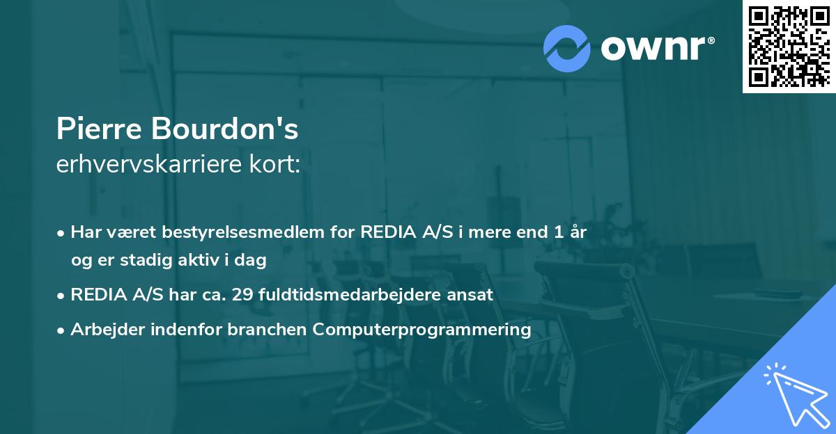 Pierre Bourdon's erhvervskarriere kort
