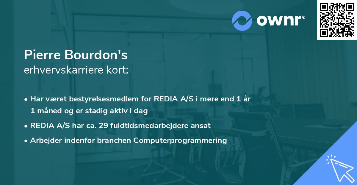 Pierre Bourdon's erhvervskarriere kort