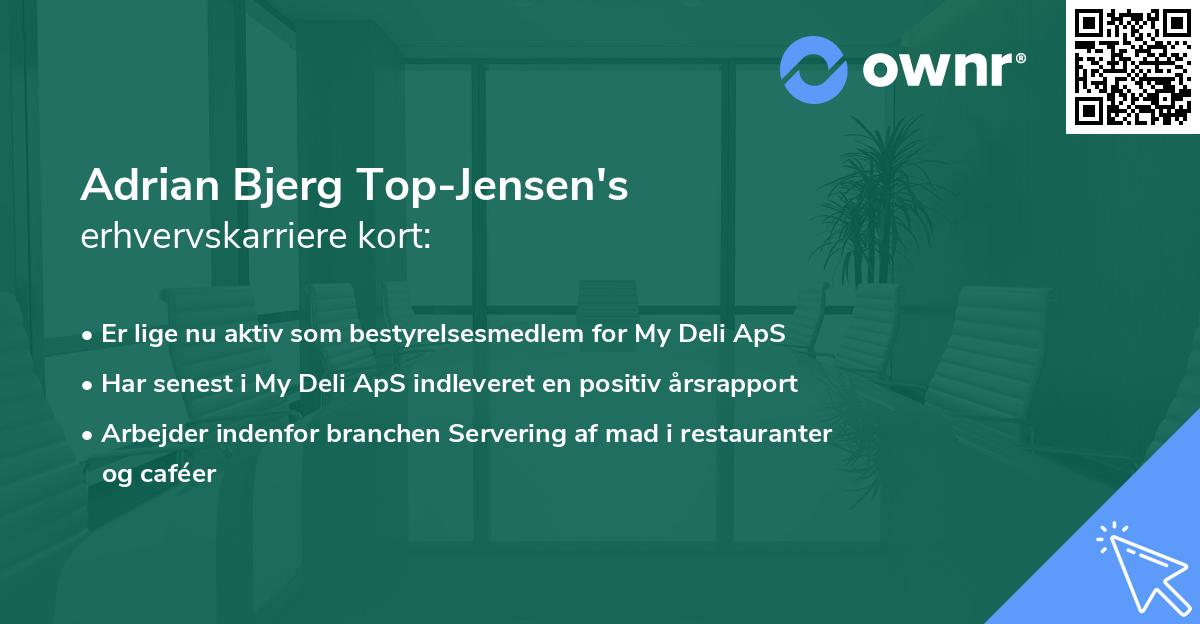 Adrian Bjerg Top-Jensen's erhvervskarriere kort