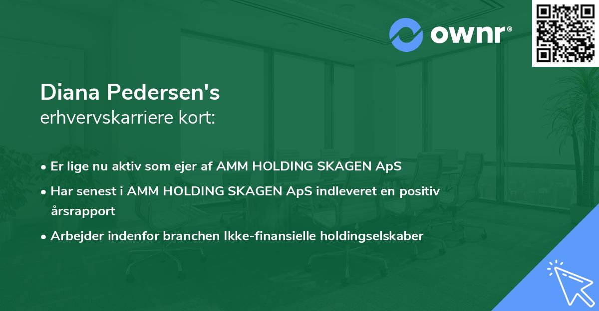 Diana Pedersen's erhvervskarriere kort