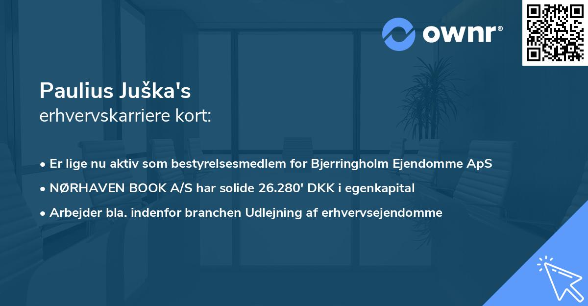 Paulius Juška's erhvervskarriere kort