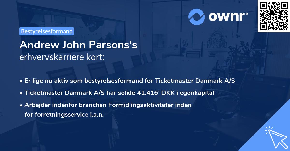 Andrew John Parsons's erhvervskarriere kort