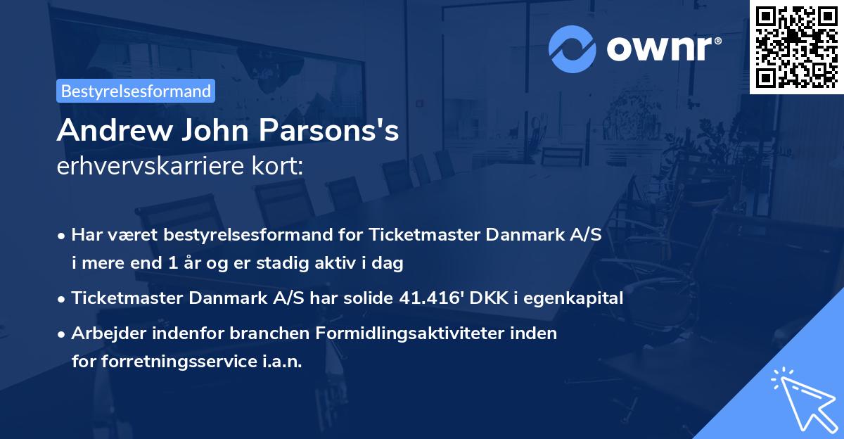 Andrew John Parsons's erhvervskarriere kort