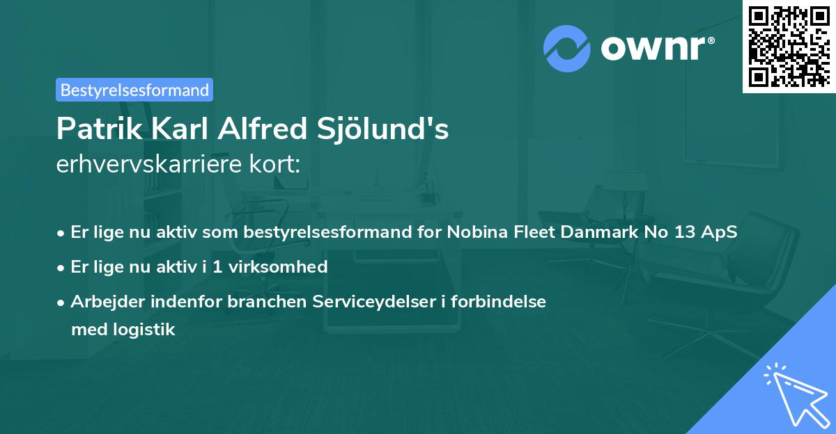 Patrik Karl Alfred Sjölund's erhvervskarriere kort