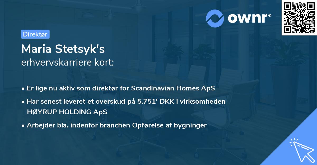 Maria Stetsyk's erhvervskarriere kort