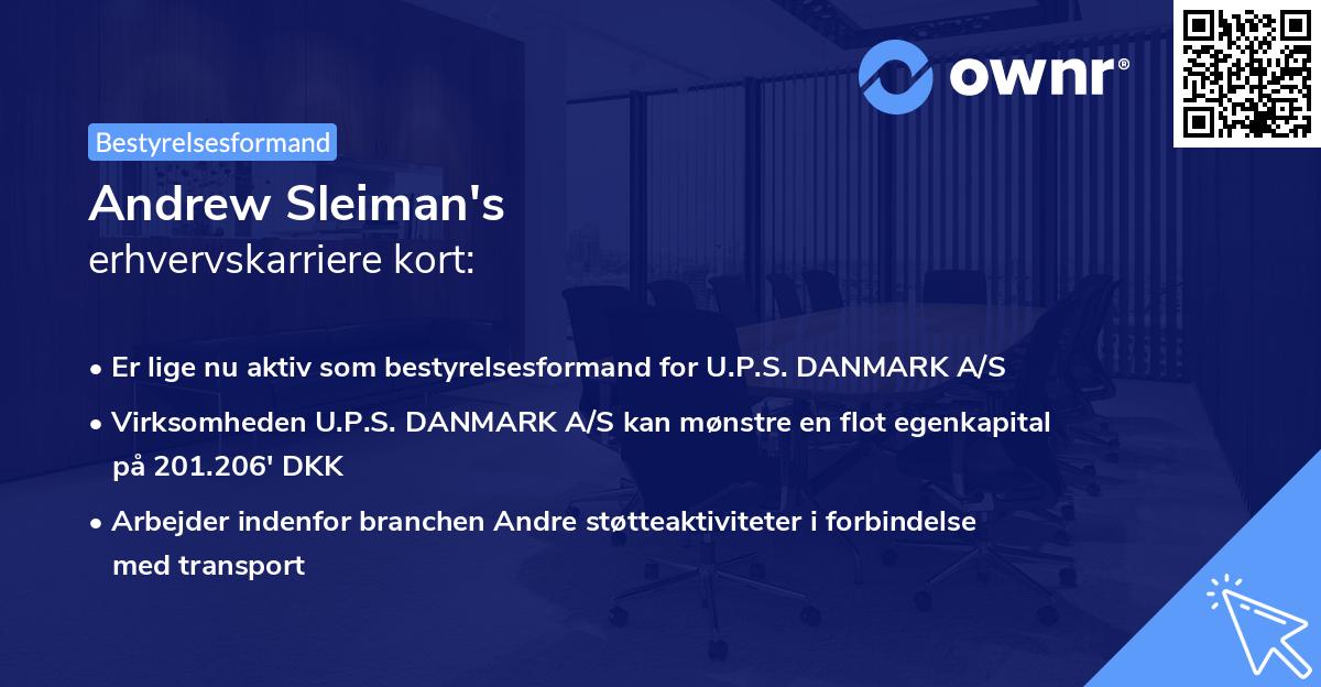 Andrew Sleiman's erhvervskarriere kort