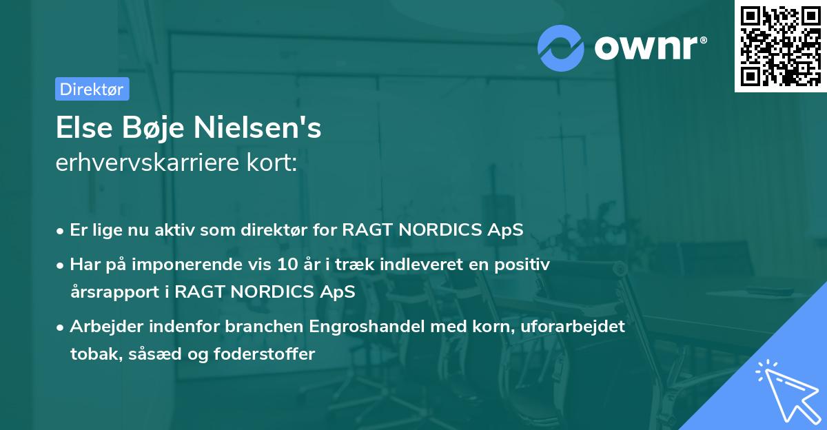 Else Bøje Nielsen's erhvervskarriere kort