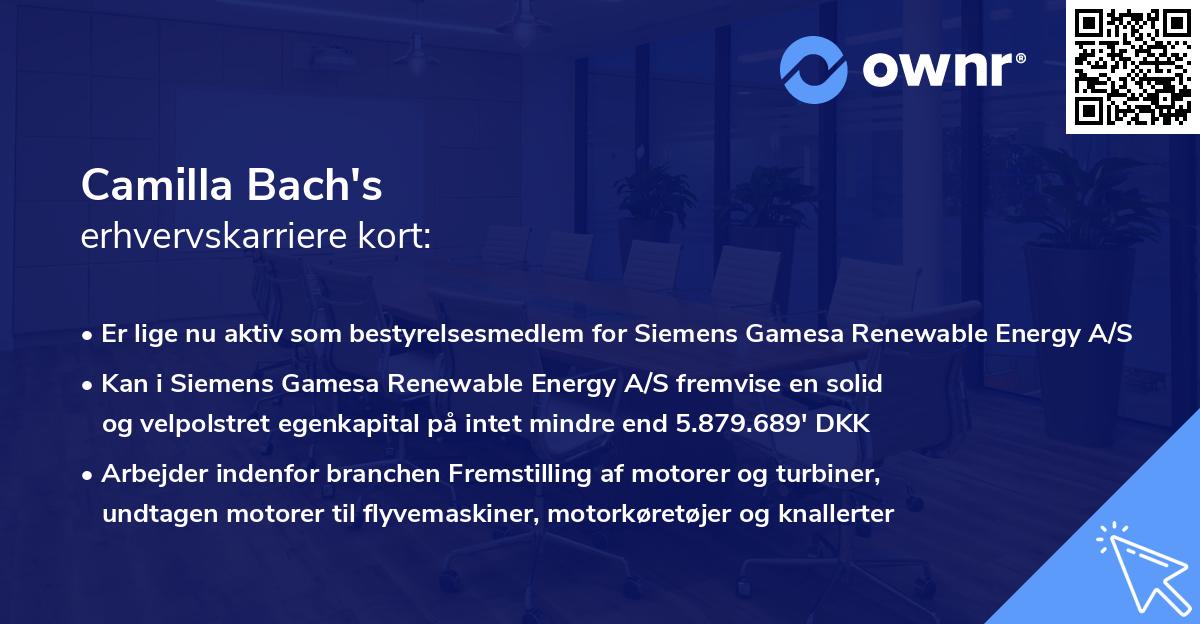 Camilla Bach's erhvervskarriere kort