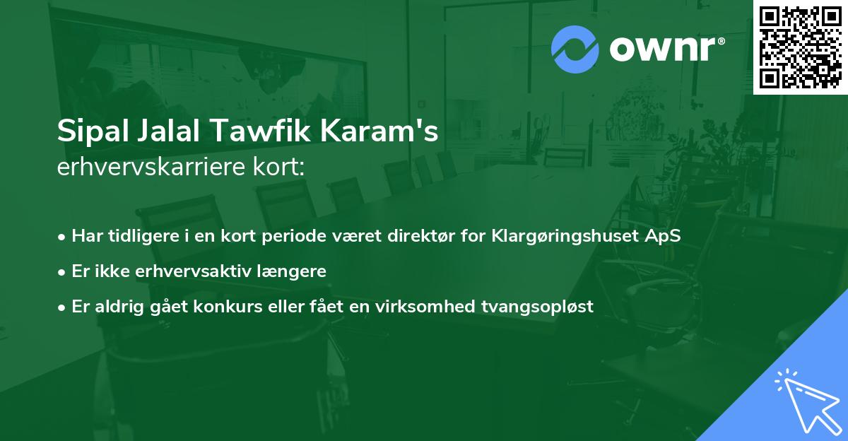 Sipal Jalal Tawfik Karam's erhvervskarriere kort