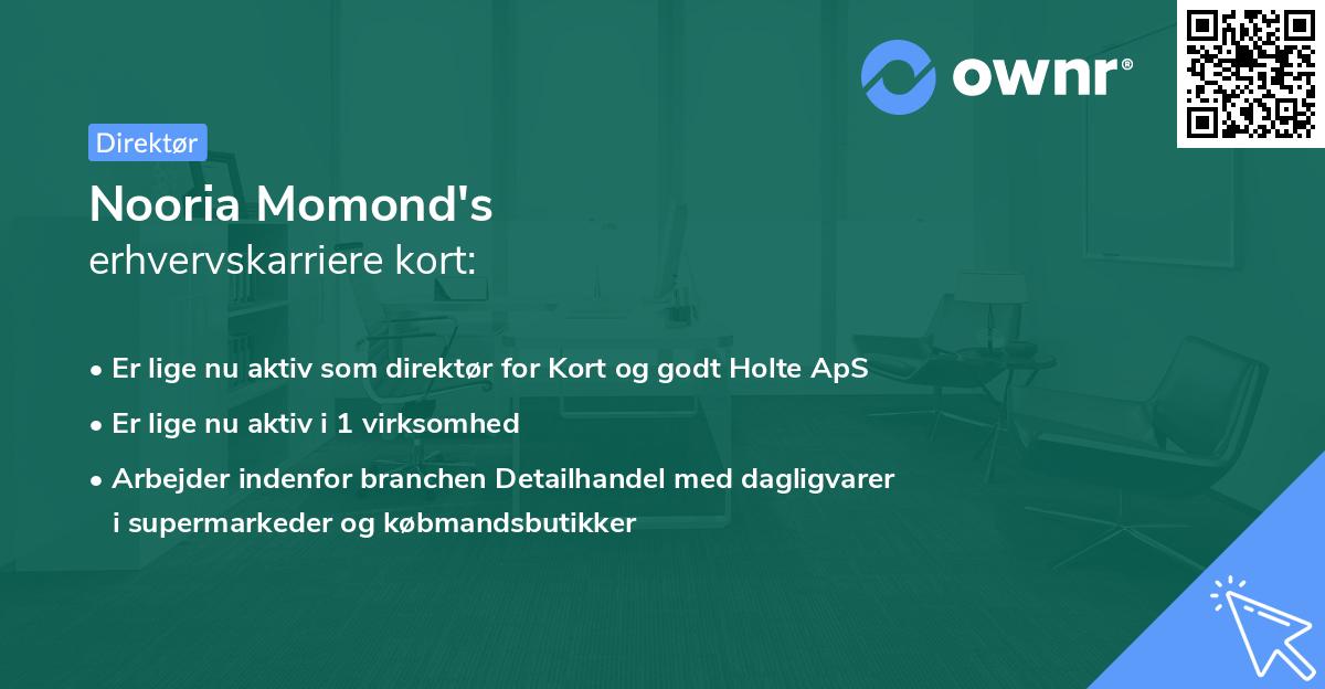 Nooria Momond's erhvervskarriere kort