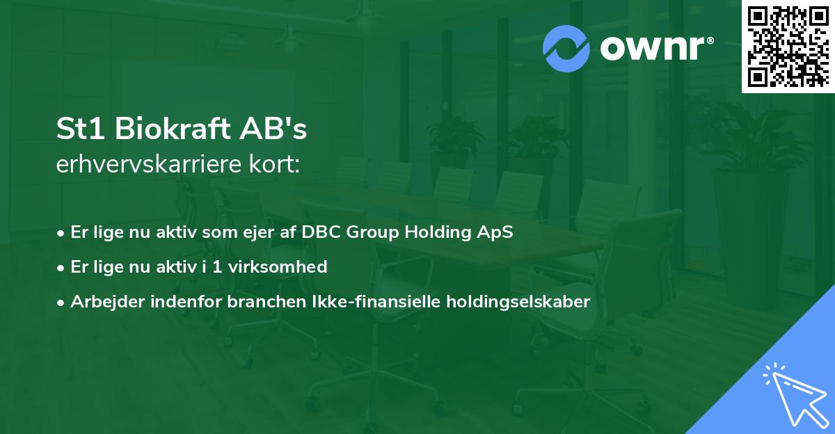 St1 Biokraft AB's erhvervskarriere kort