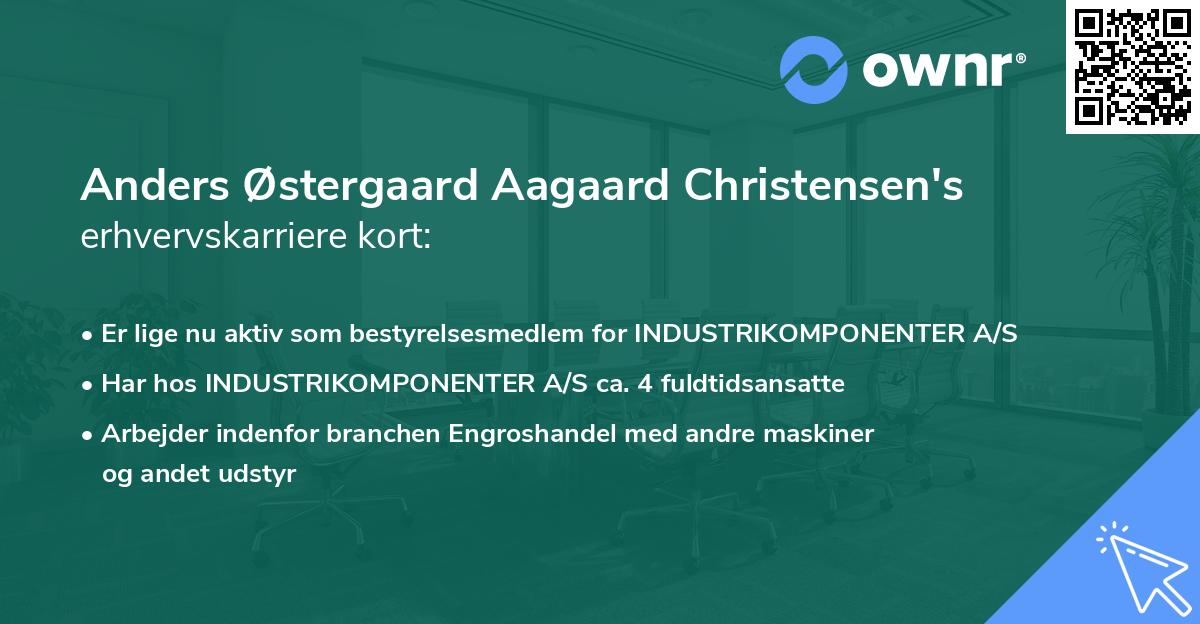 Anders Østergaard Aagaard Christensen's erhvervskarriere kort