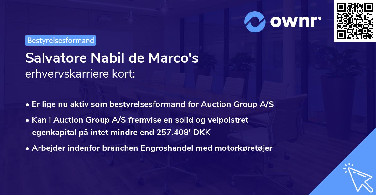 Salvatore Nabil de Marco's erhvervskarriere kort