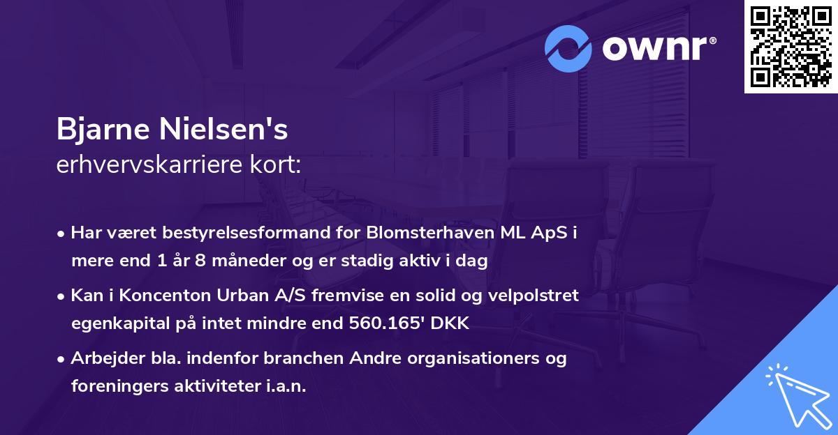 Bjarne Nielsen's erhvervskarriere kort