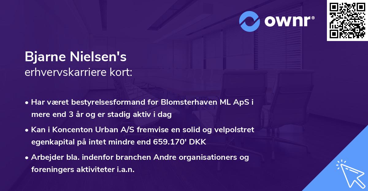 Bjarne Nielsen's erhvervskarriere kort