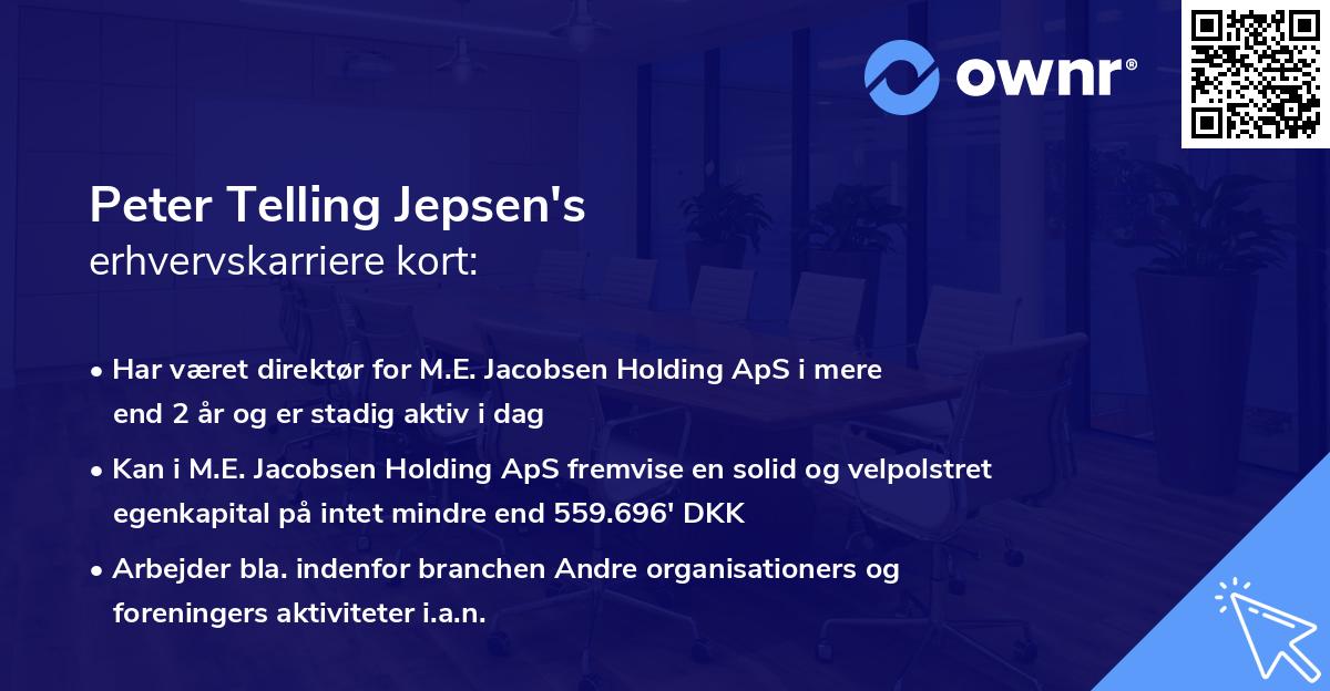 Peter Telling Jepsen's erhvervskarriere kort