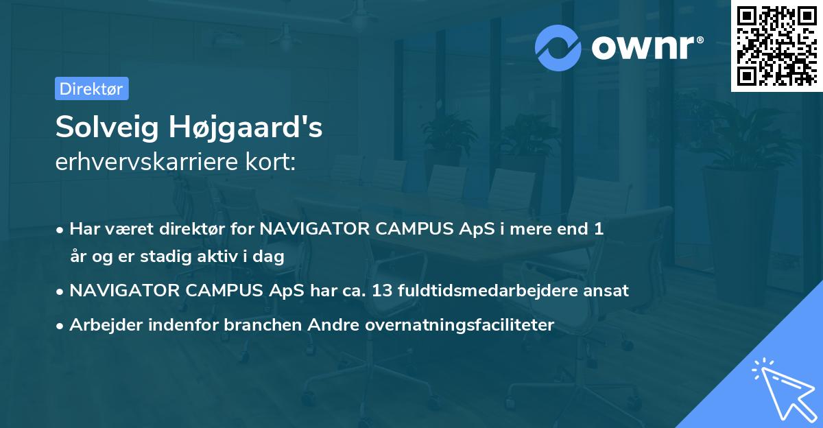 Solveig Højgaard's erhvervskarriere kort