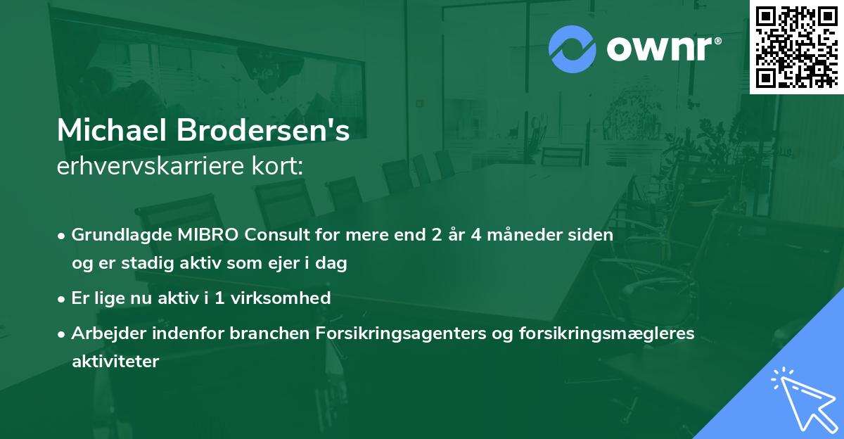 Michael Brodersen's erhvervskarriere kort