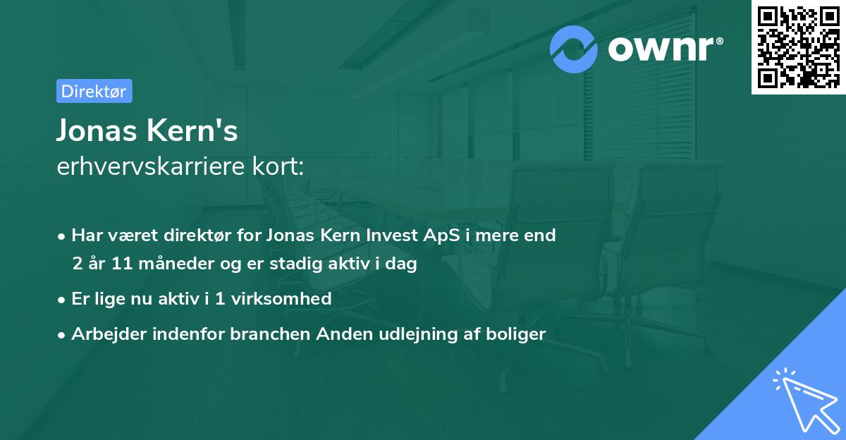 Jonas Kern's erhvervskarriere kort