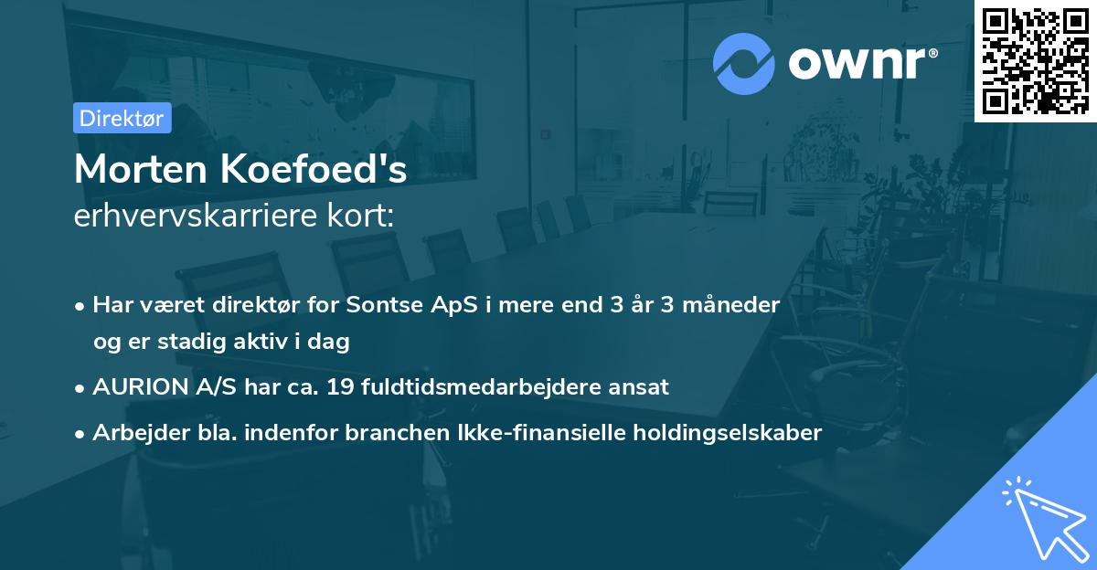 Morten Koefoed's erhvervskarriere kort