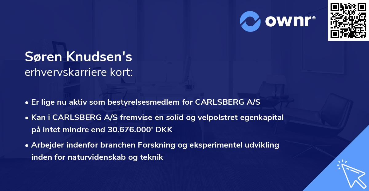 Søren Knudsen's erhvervskarriere kort