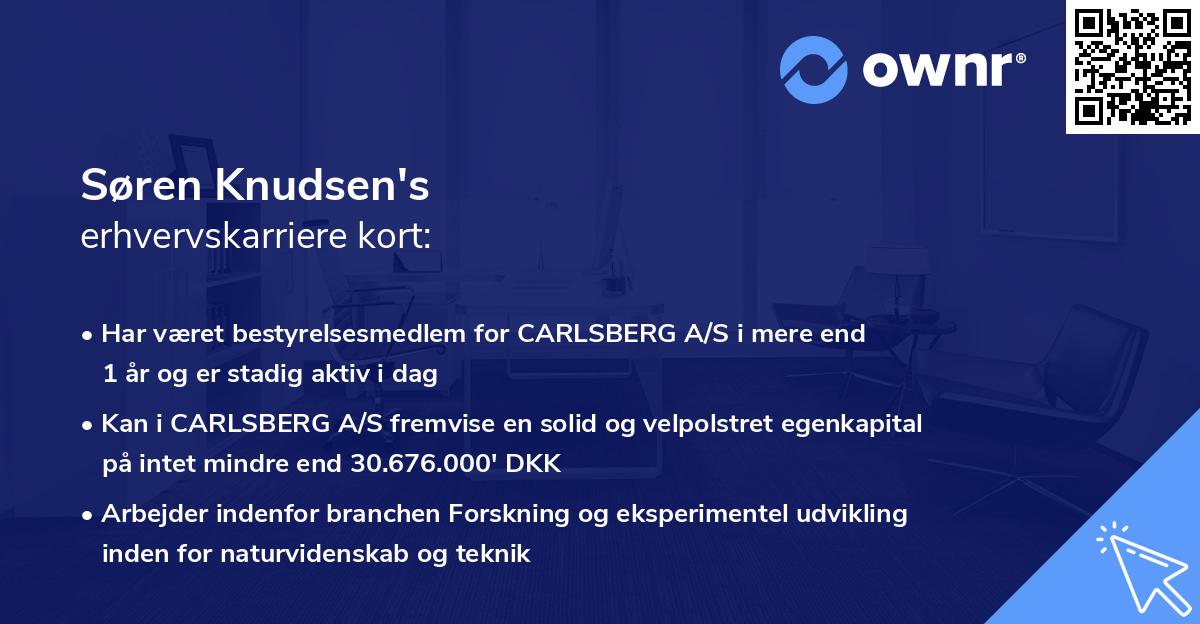 Søren Knudsen's erhvervskarriere kort