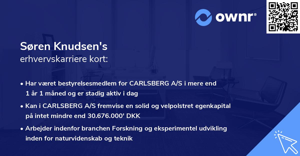 Søren Knudsen's erhvervskarriere kort
