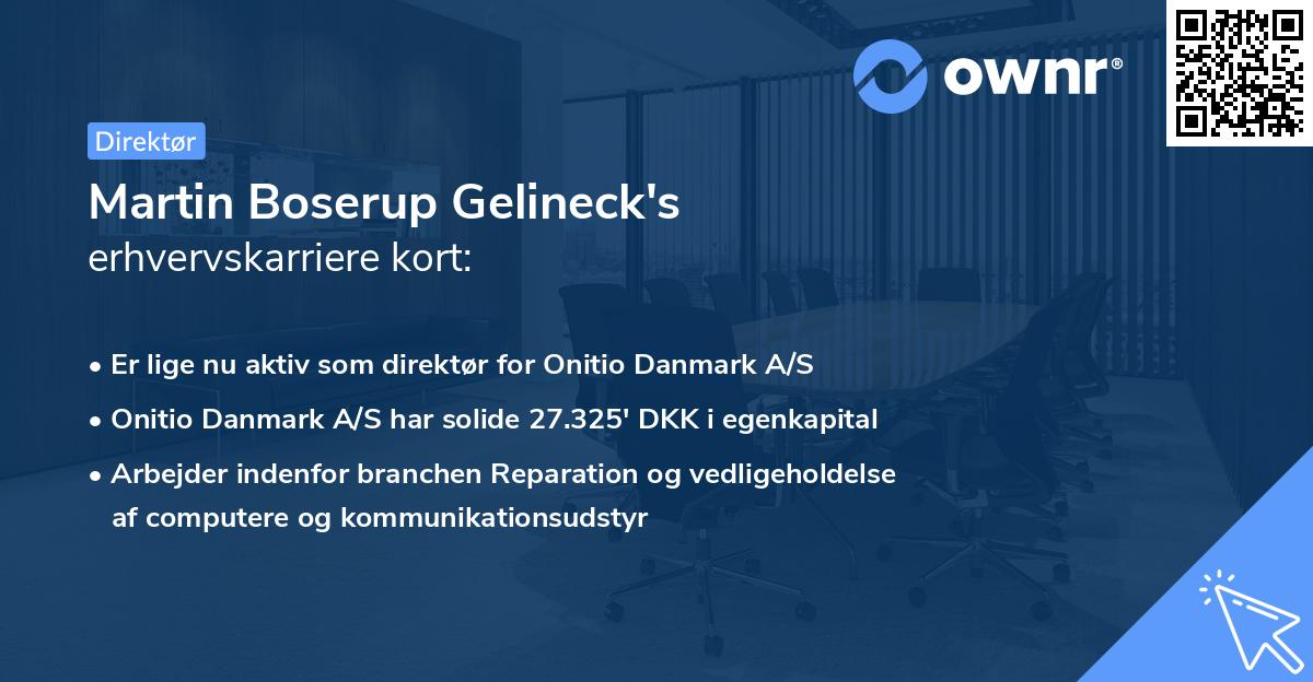 Martin Boserup Gelineck's erhvervskarriere kort