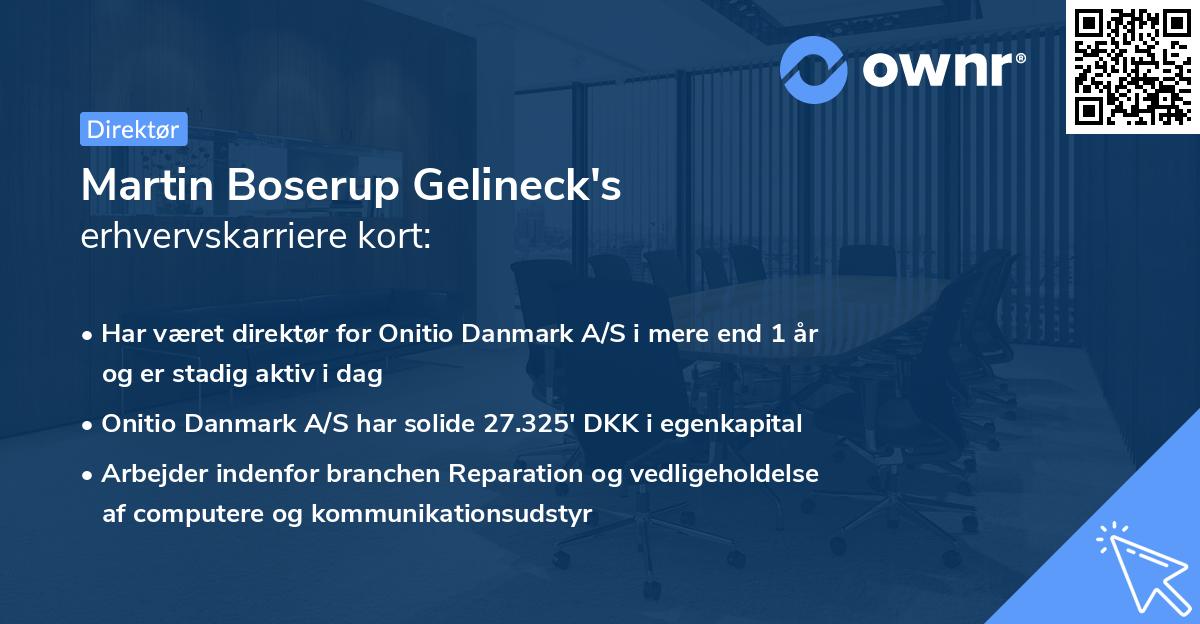 Martin Boserup Gelineck's erhvervskarriere kort
