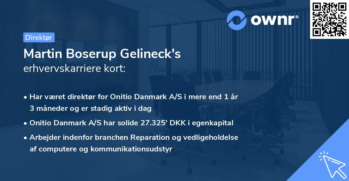 Martin Boserup Gelineck's erhvervskarriere kort