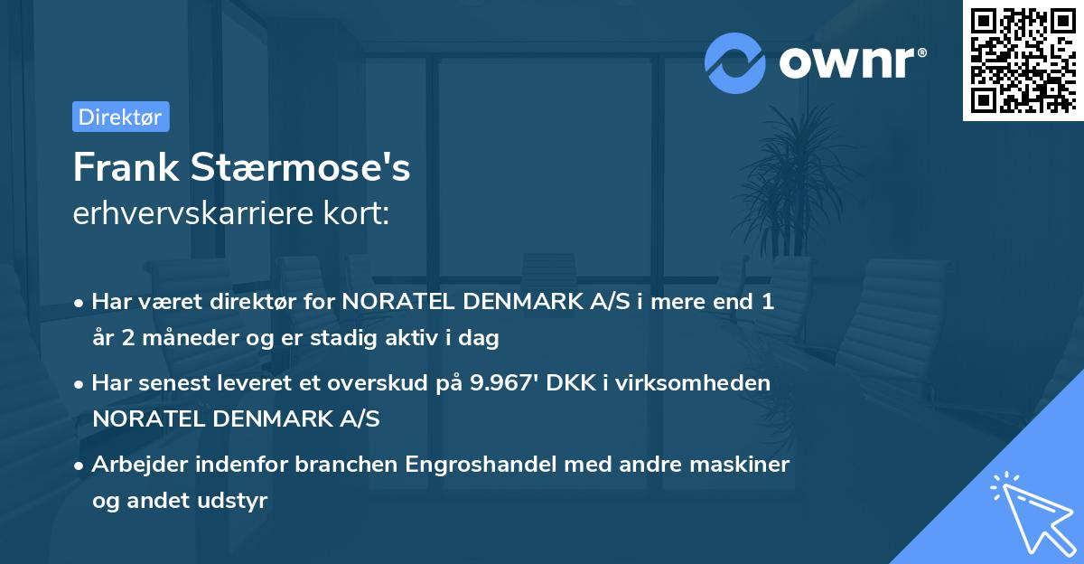 Frank Stærmose's erhvervskarriere kort