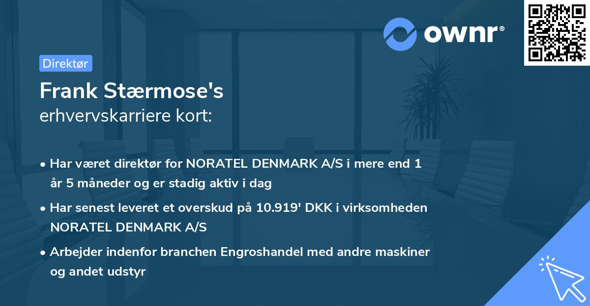 Frank Stærmose's erhvervskarriere kort