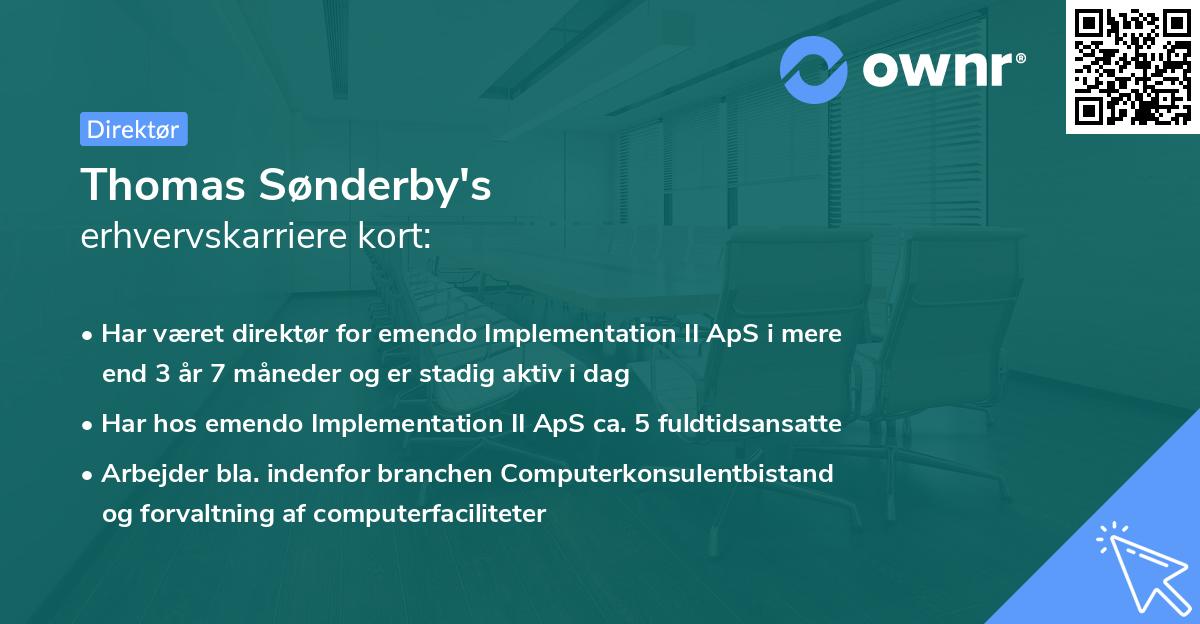 Thomas Sønderby's erhvervskarriere kort
