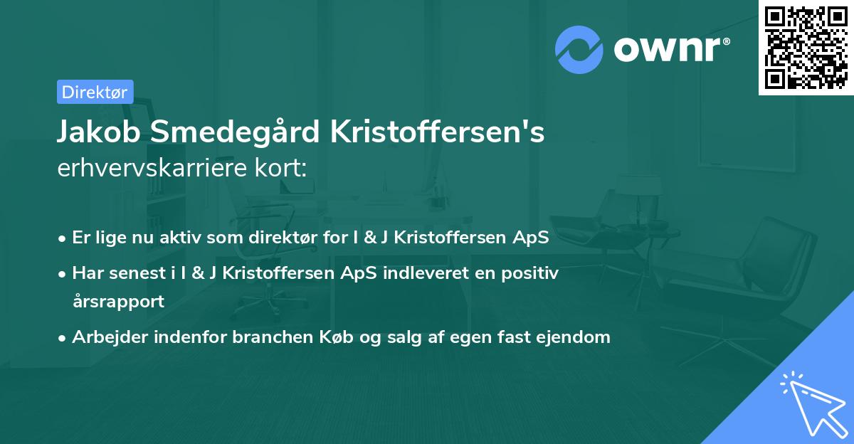 Jakob Smedegård Kristoffersen's erhvervskarriere kort