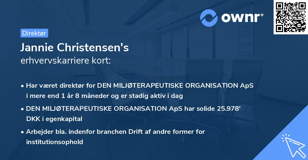 Jannie Christensen's erhvervskarriere kort