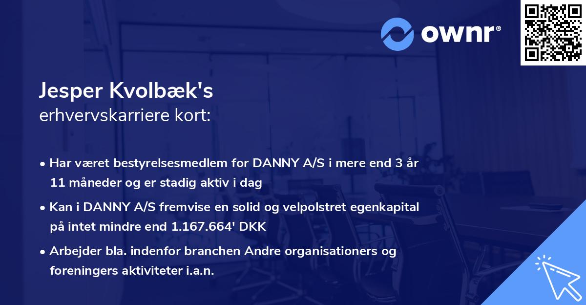 Jesper Kvolbæk's erhvervskarriere kort