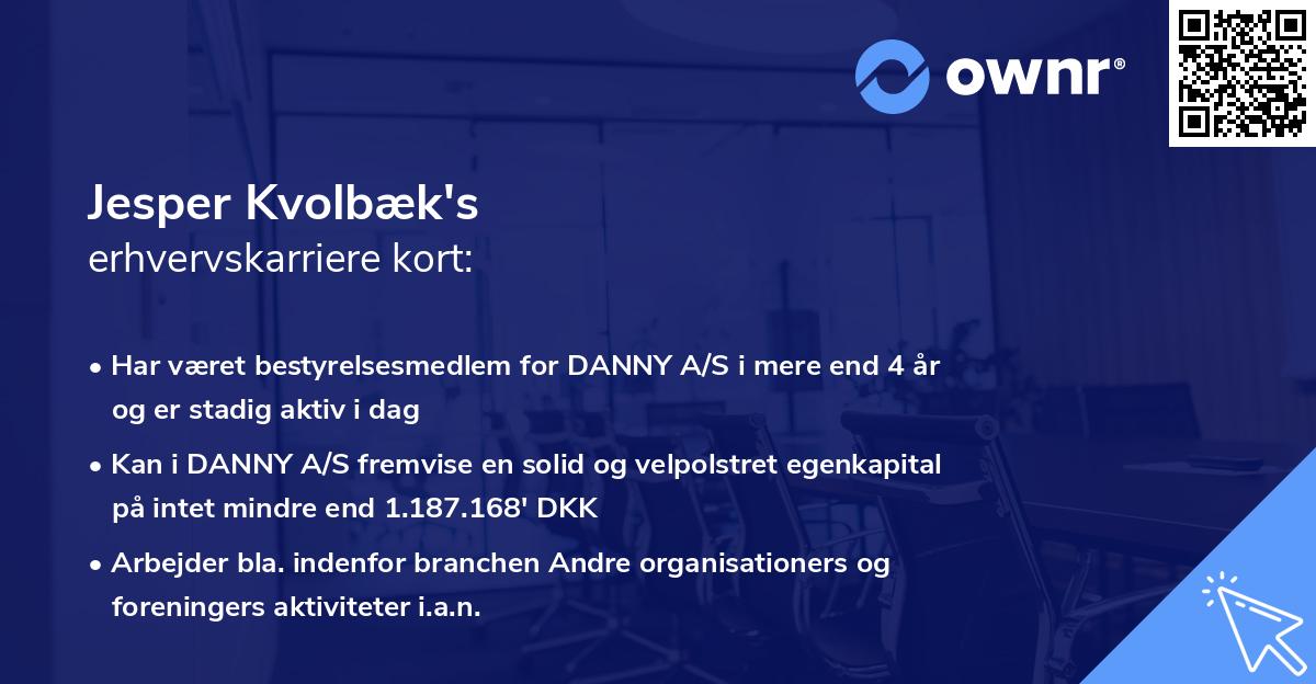 Jesper Kvolbæk's erhvervskarriere kort