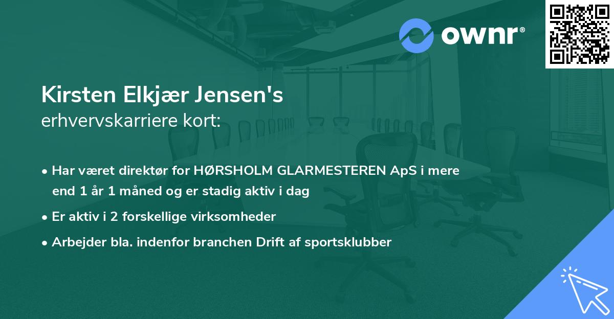 Kirsten Elkjær Jensen's erhvervskarriere kort
