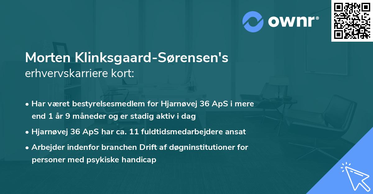 Morten Klinksgaard-Sørensen's erhvervskarriere kort