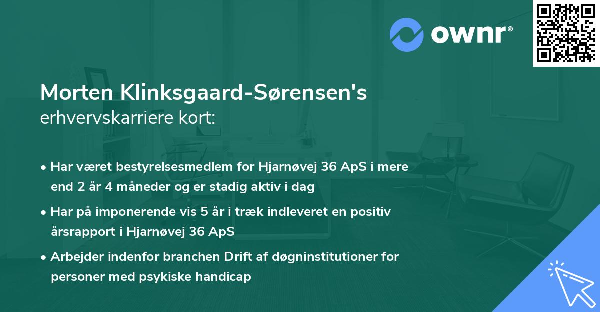 Morten Klinksgaard-Sørensen's erhvervskarriere kort