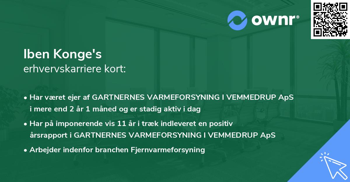 Iben Konge's erhvervskarriere kort