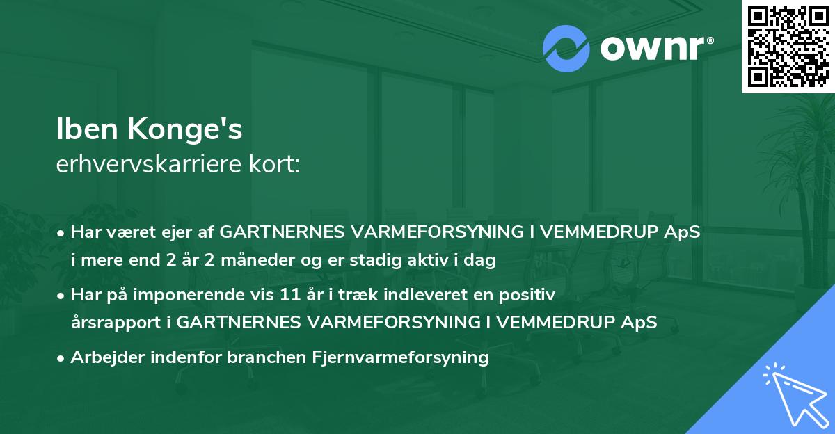 Iben Konge's erhvervskarriere kort