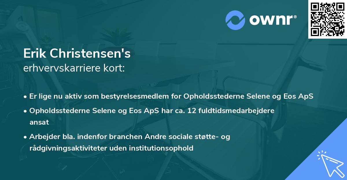 Erik Christensen's erhvervskarriere kort