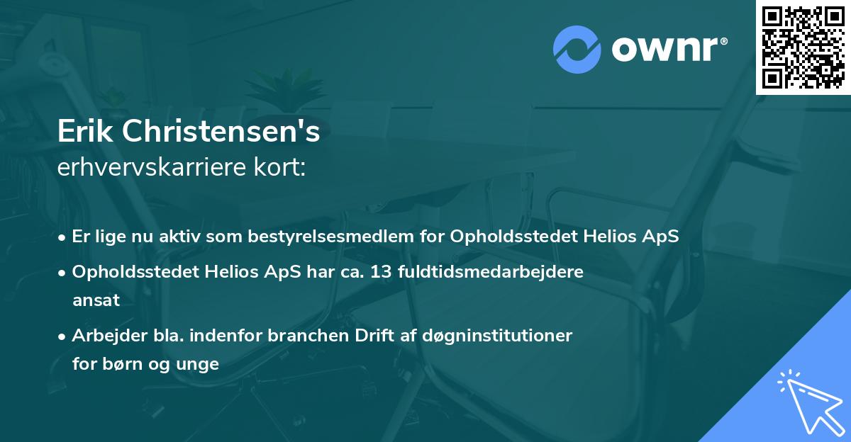 Erik Christensen's erhvervskarriere kort
