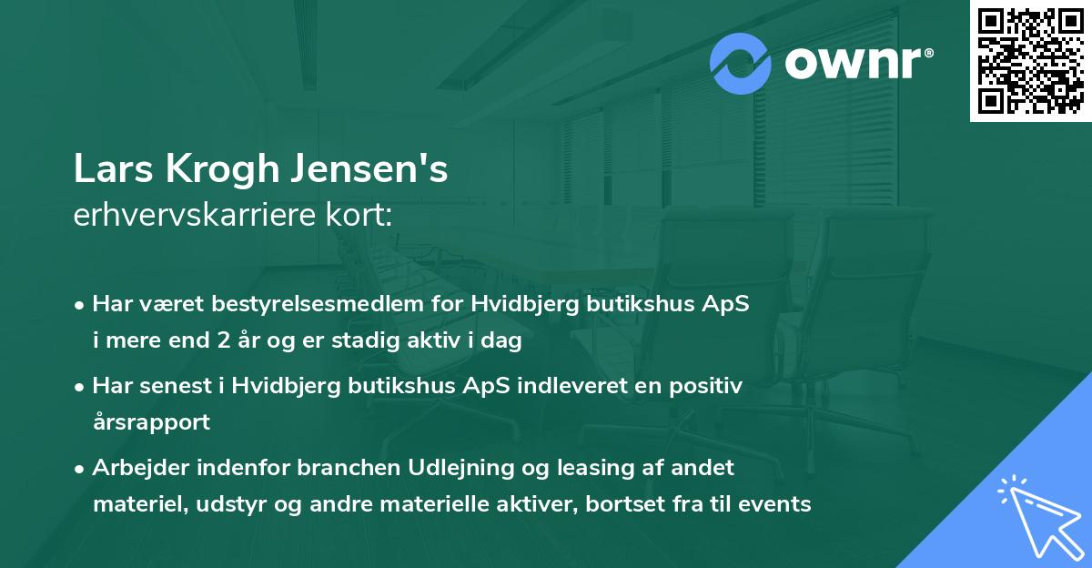 Lars Krogh Jensen's erhvervskarriere kort